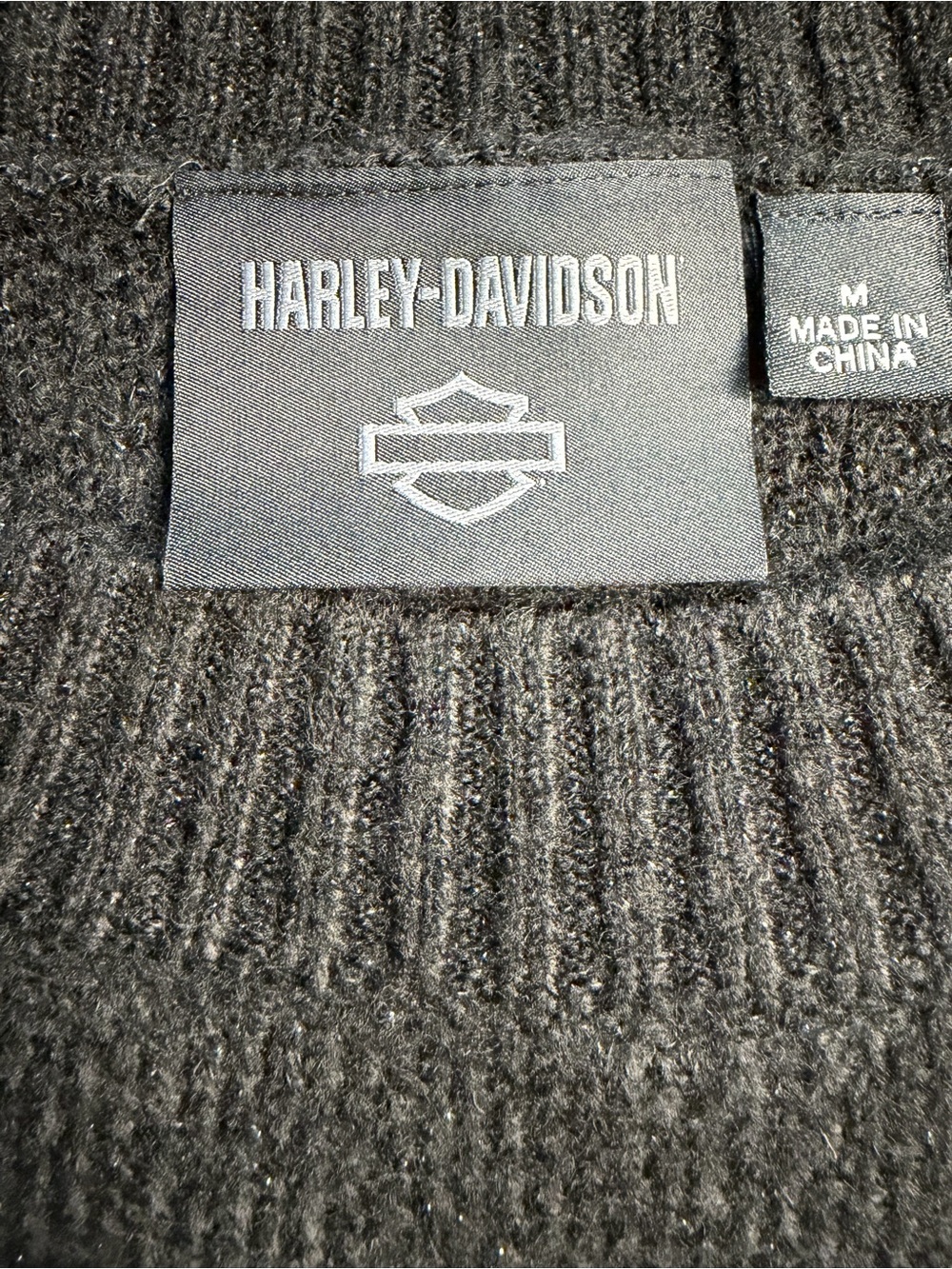 Harley-Davidson Black Crewneck Sweater with Script Logo Women’s MED - Picture 3 of 6